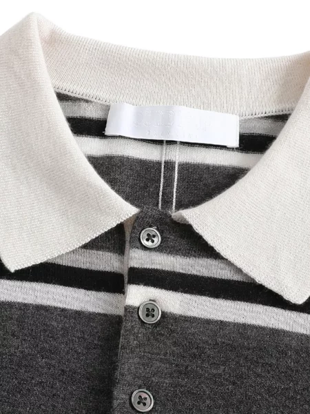 Tricou polo Cuddleup din cașmir gri