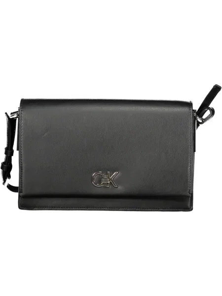 Lniana torebka crossbody Calvin Klein w miejskim stylu czarna