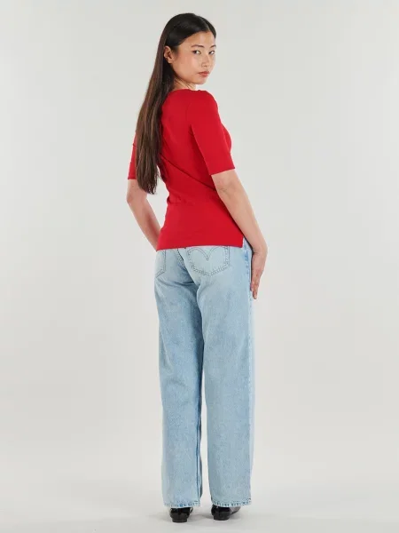 Pletena majica Lauren Ralph Lauren crvena