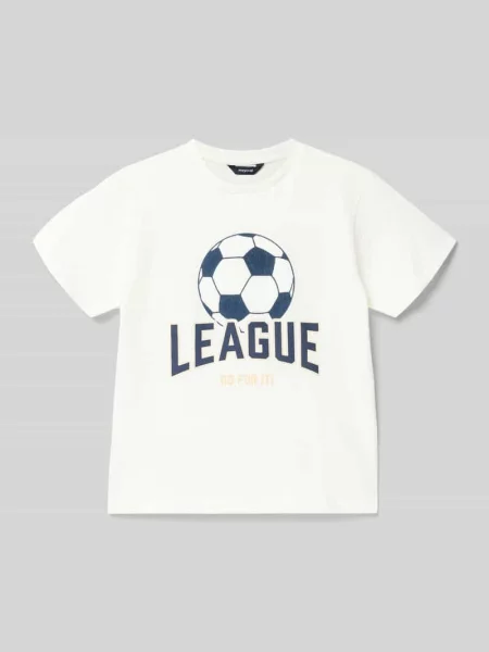 T-shirt o kroju regular fit z nadrukiem z motywem Mayoral biała