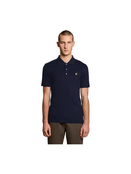 Koszulka polo Lyle & Scott z dżerseju niebieska