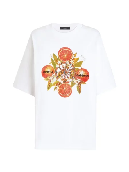 Tricou Dolce & Gabbana din jerseu alb