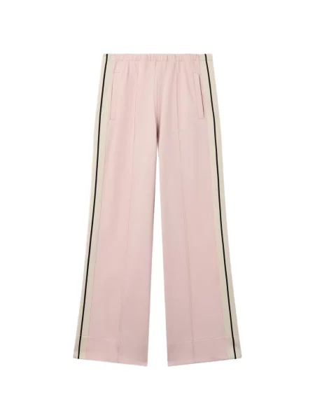 Pantaloni Palm Angels cu dungi alergare cu autograf roz