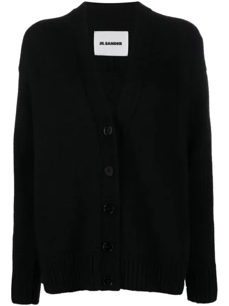 Cardigan Jil Sander cu decolteu în V negru