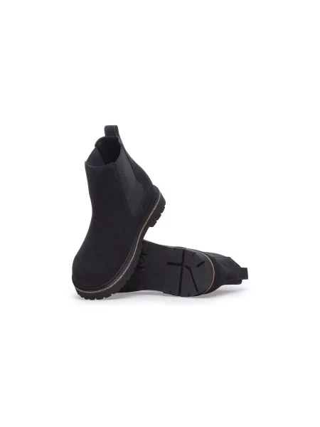 Botki Birkenstock zamszowe wsuwane czarne