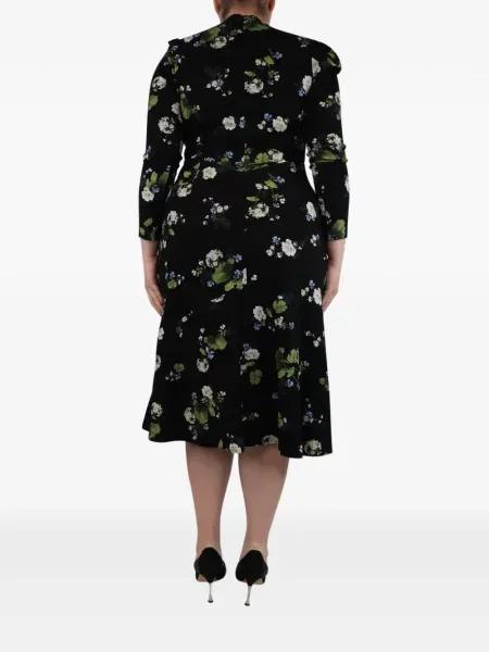 Rochie midi Erdem cu model floral cu imagine negru