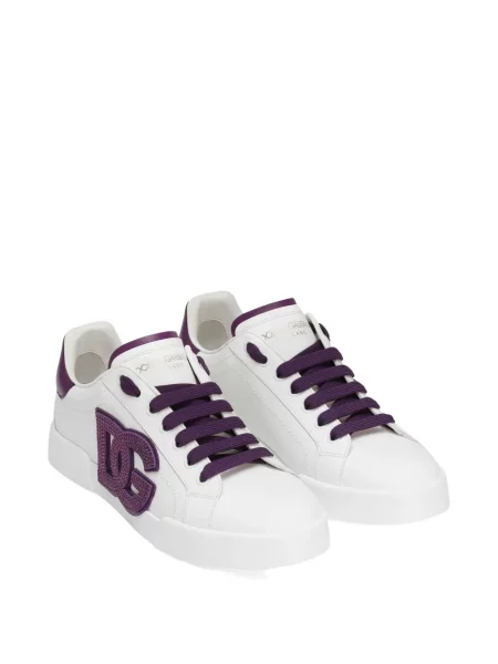 Sneakerși Dolce & Gabbana din piele de cristal alb