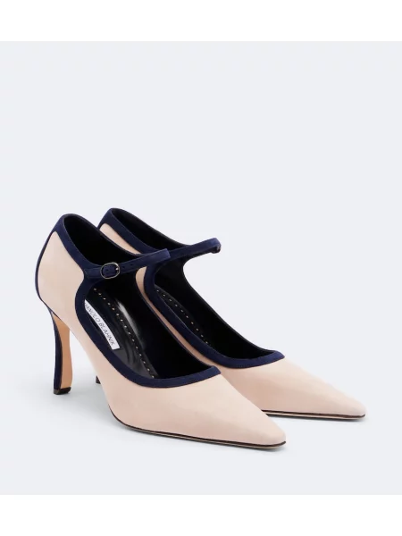 Pantofi cu toc Manolo Blahnik din piele de căprioară