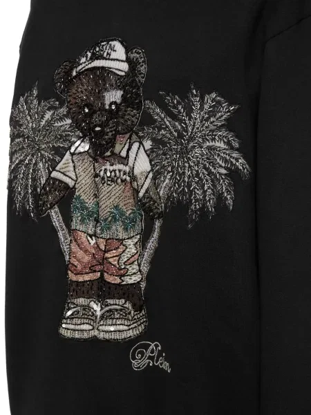 Hanorac cu glugă Philipp Plein teddy negru