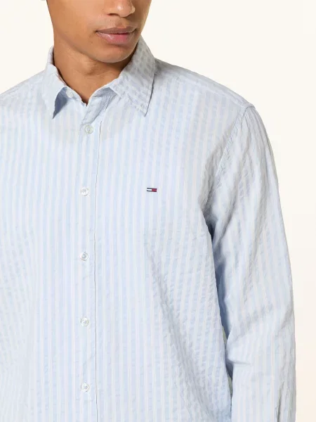 Tommy Jeans Košile Comfort Fit tmavě modrá bílá