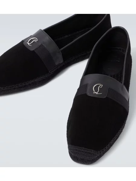 Espadrile Christian Louboutin din piele de căprioară negru