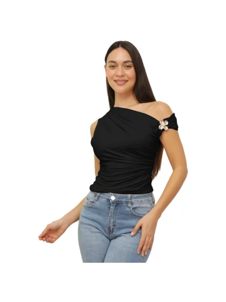 Top La Modeuse negru