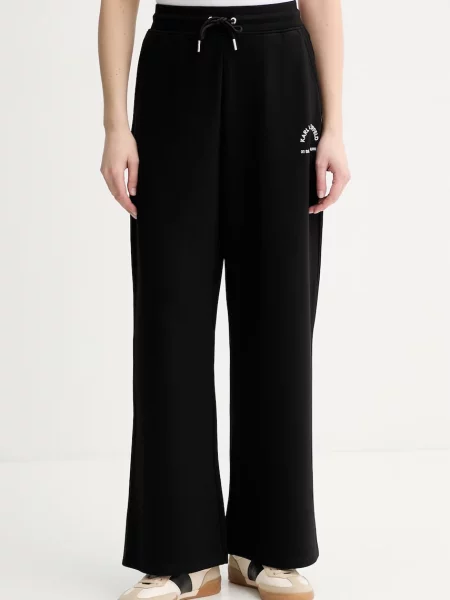 Karl Lagerfeld pantaloni de trening pentru femei cu vâscoză negru