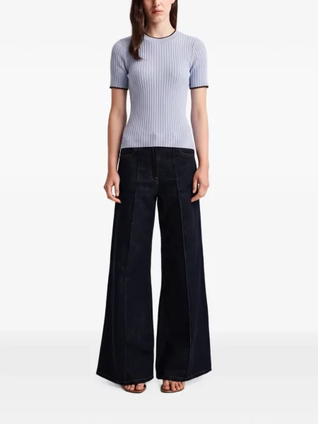 Top Anna Quan tricotate albastru