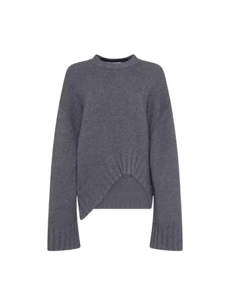 Sweter The Attico wełniany asymetryczny szary
