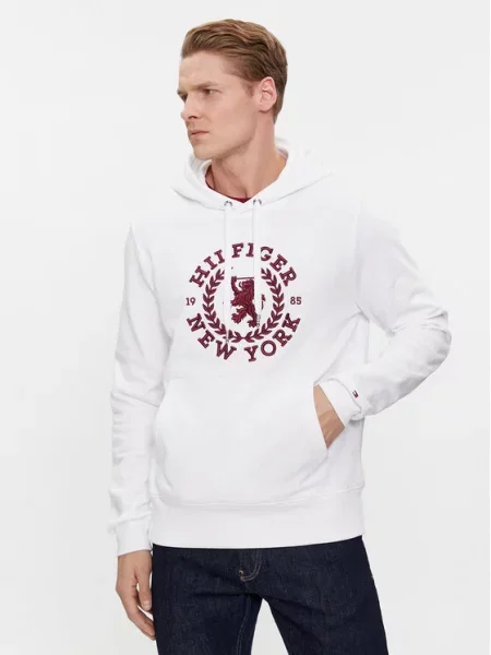 Tommy Hilfiger Bluzy Mężczyzna L Bluza z Kapturem biały