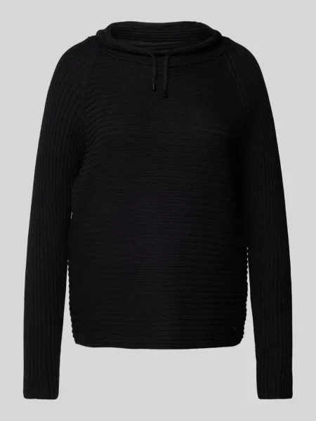 Sweter z dzianiny z tunelem Monari czarny