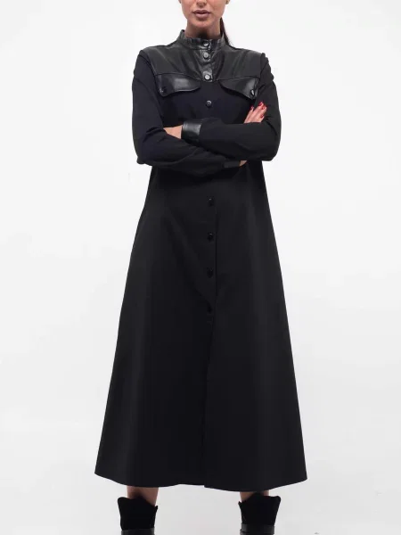 Сукня міді RiMari штучна шкіра чорний