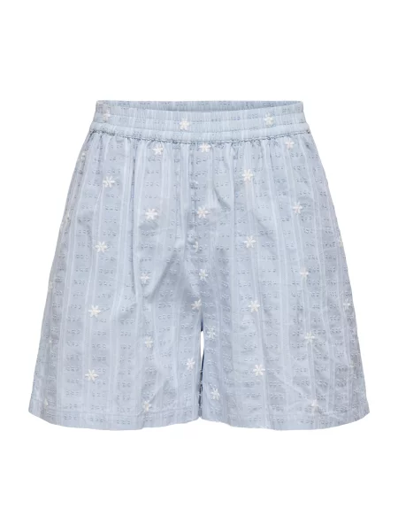 JDY Pantaloni JDYFIA albastru deschis alb