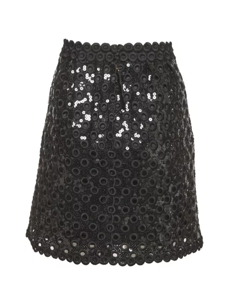 Fusta mini Marc Jacobs cu paiete din dantelă negru