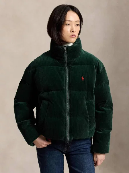 POLO RALPH LAUREN Geacă de puf Cord | catifea reiată verde