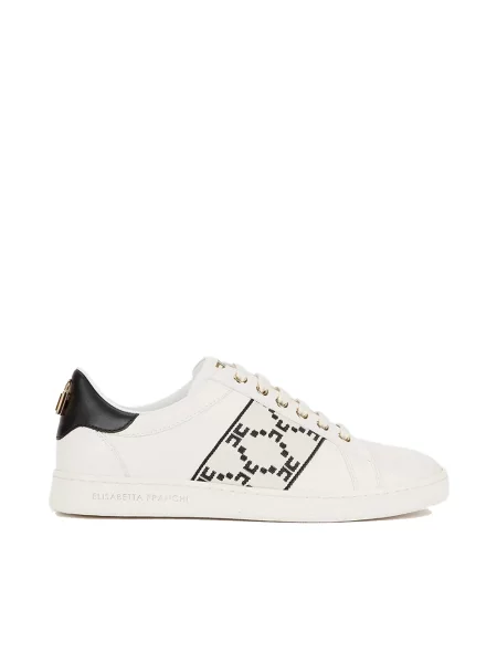 Sneakersy Elisabetta Franchi skórzane białe