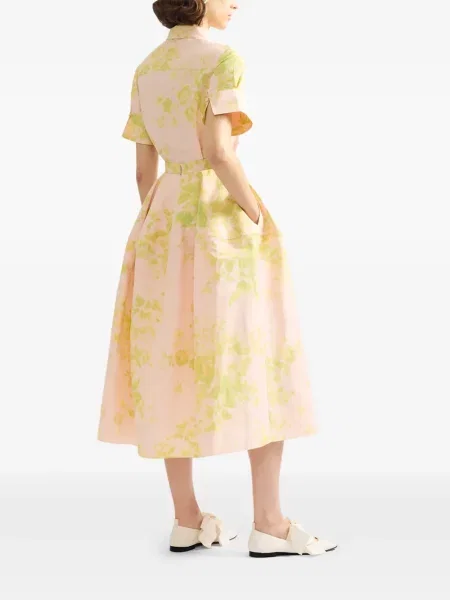 Cămașă Erdem cu model floral cu imagine roz