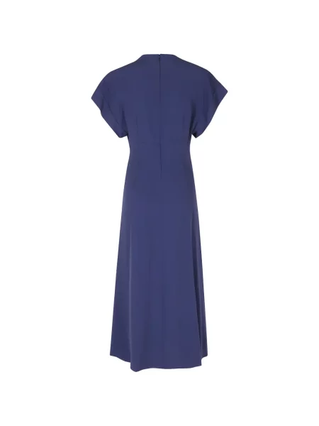 Rochie midi Alberta Ferretti cu decolteu în V albastru