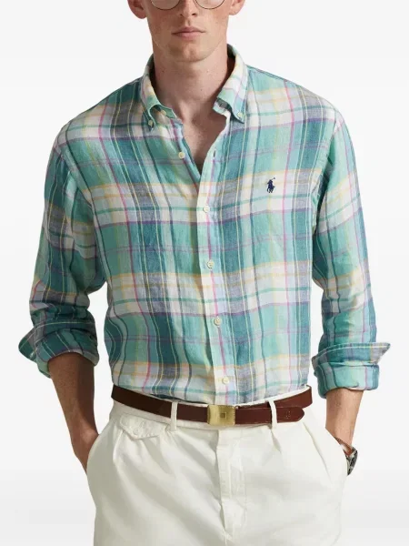 Czapka z daszkiem Polo Ralph Lauren w kratkę z twillu biznesowa niebieska