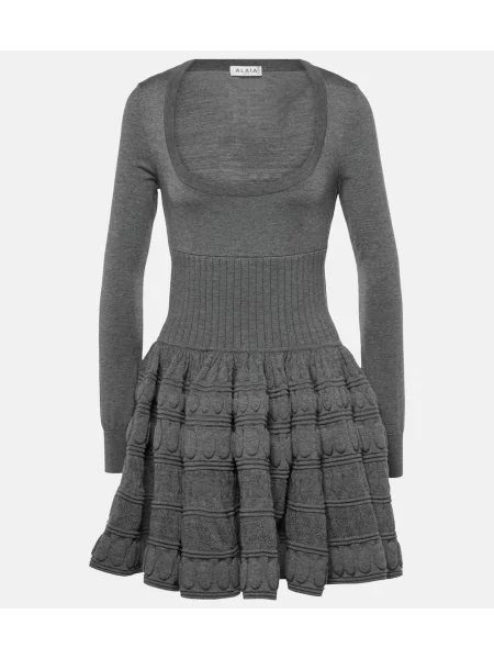 Sukienka Alaïa wełniana szara