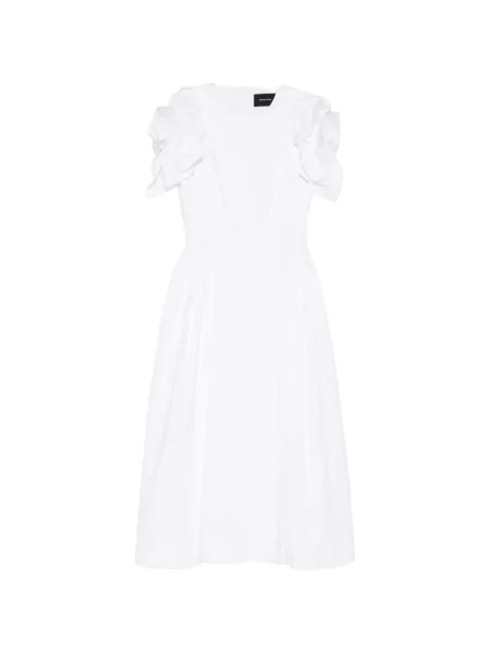 Rochie midi Simone Rocha cu volane până la genunchi de costum alb