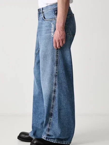 Off-White Half Arrow blugi relaxed fit pentru bărbați alb