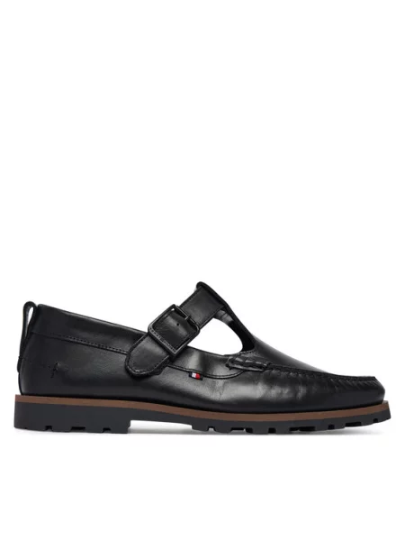 Tommy Hilfiger Półbuty Hilfiger Light Lth Buckle Loafer czarny
