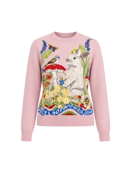 Sweter Dolce And Gabbana wełniany różowy
