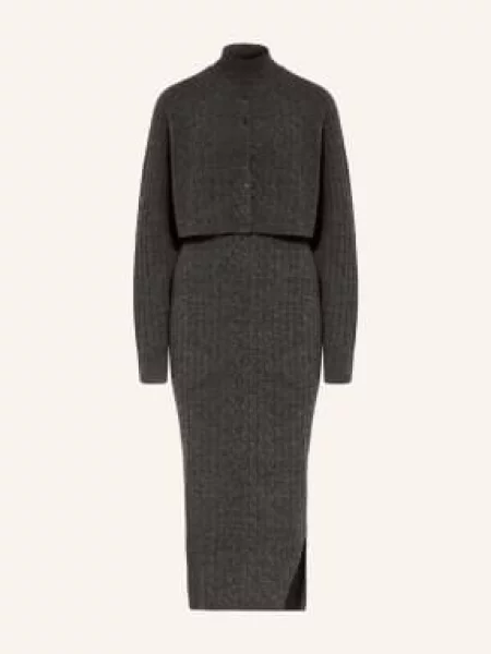 Sukienka maxi Allsaints wełniana szara