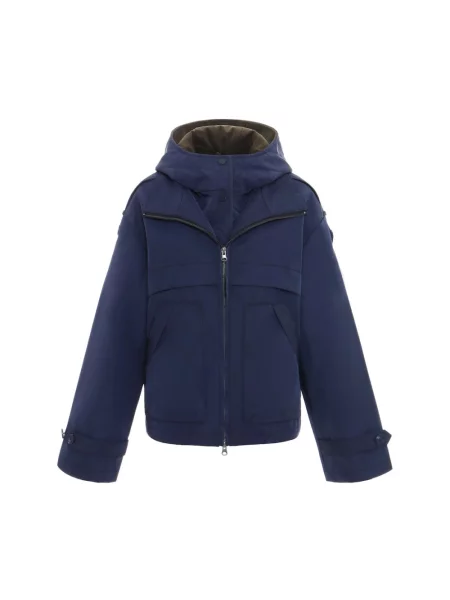 Krótka parka Urbancode z kapturem niebieska