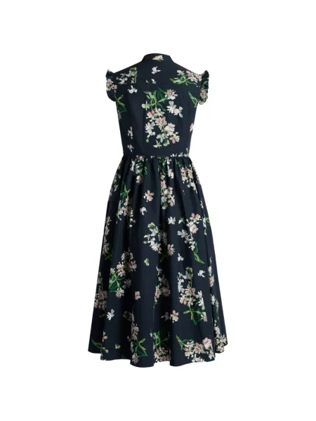 Rochie midi Erdem cu model floral cu imagine albastru