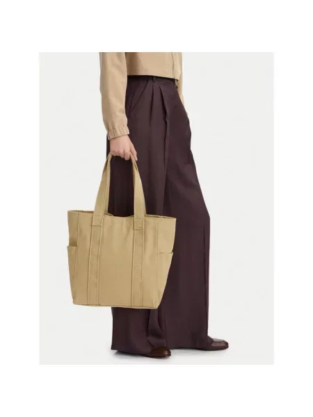 Calvin Klein Torebka Webbing Strap Canvas Tote beżowy