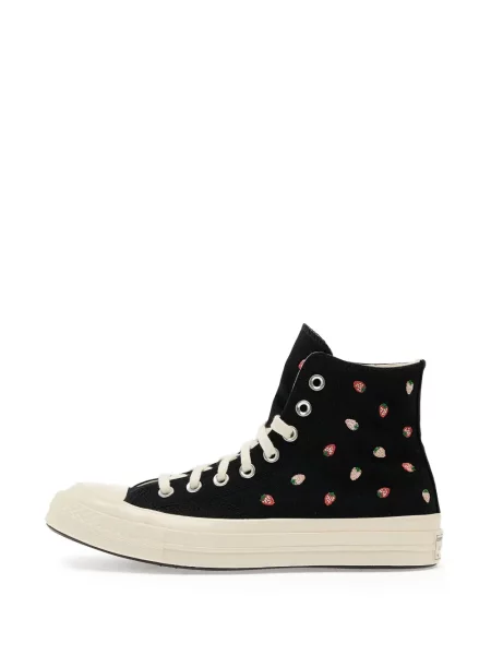 Tenisice Converse s vezom s cvjetnim printom s platformom crna