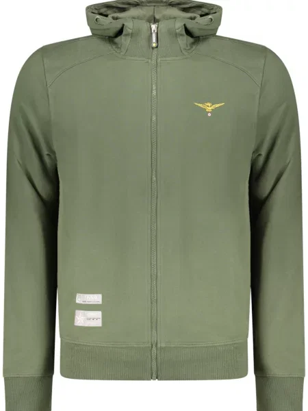 Pulover s kapuco z zadrgo Accademia Militare zelena