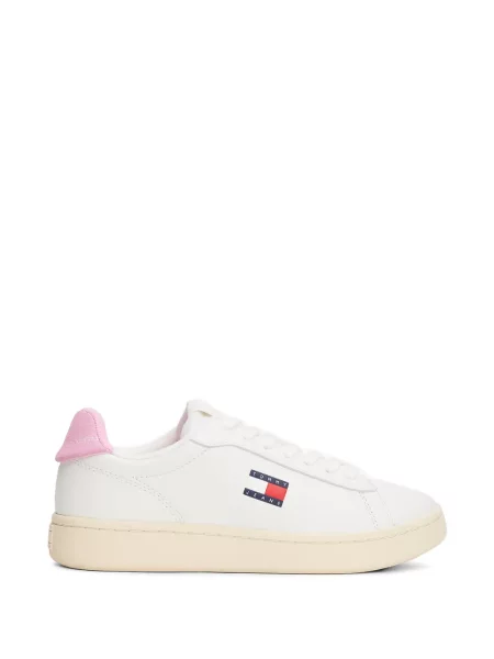 Sneakerși Tommy Hilfiger din piele cu autograf alb