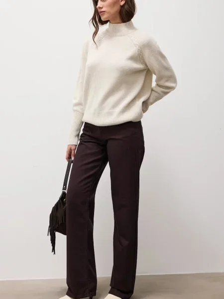 Answear.LAB jeansy straight brązowe