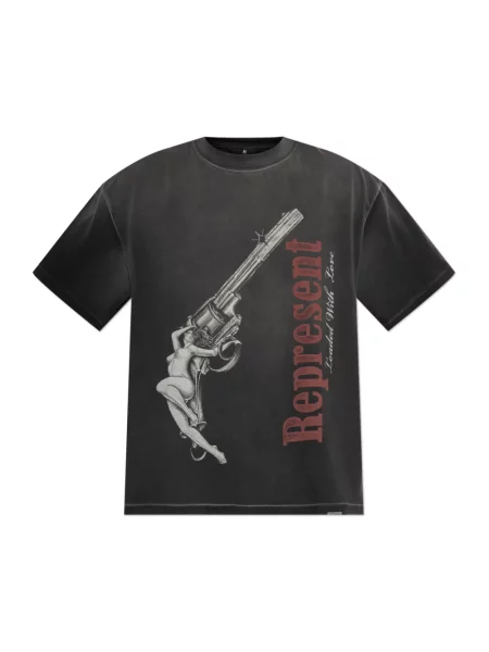 T-shirt REPRESENT Loaded With Love T-Shirt UNISEX Stained Black XL szara