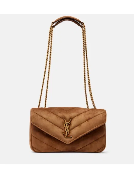 Geantă Saint Laurent din piele de căprioară maro
