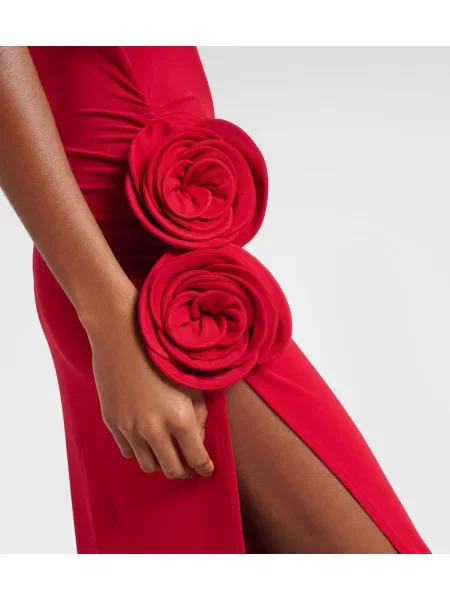 Rochie Magda Butrym cu model floral drapată roșu