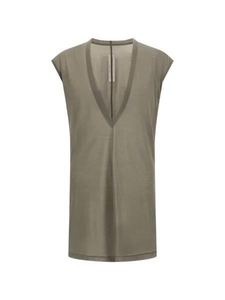 Tričko Rick Owens s výstřihem do v zelené