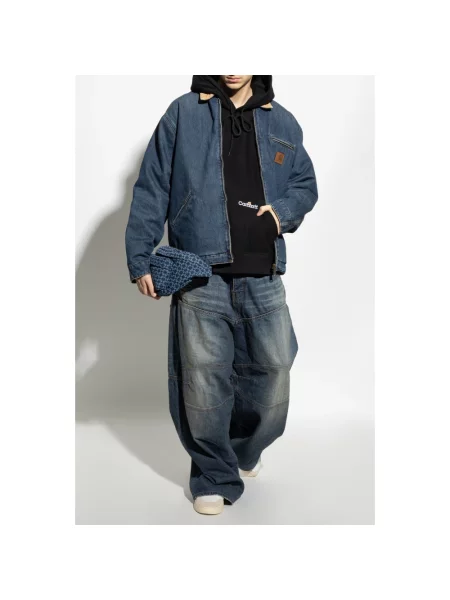 Carhartt WIP Hooded Label Script Sweat Black Mężczyźni Bluzy i bluzy z kapturem Carhartt WIP Size: M czarny