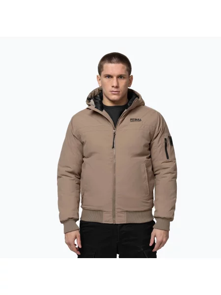 Férfi téli dzseki Pitbull Balboa 2 Hooded dark sand. Méret: S barna