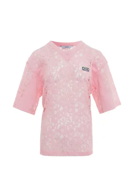 Tricou Pushbutton din dantelă roz