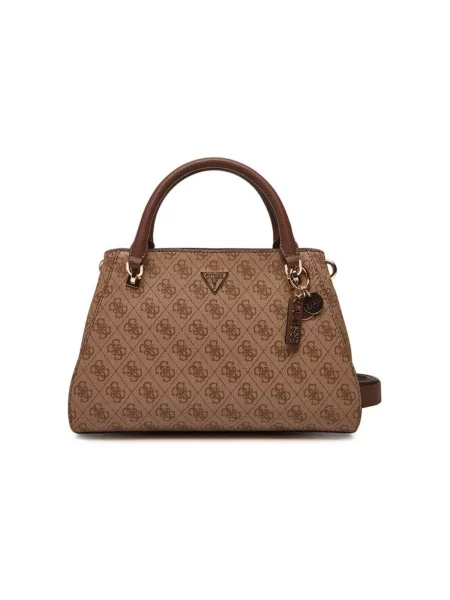 GUESS Kabelka NOELLE II LUXURY SATCHEL / cappuccino hnědá